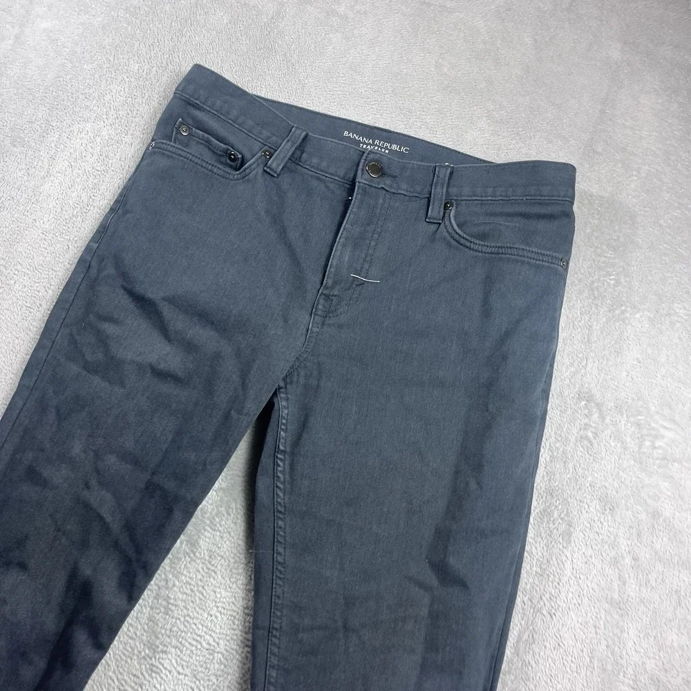 Banana Republic Pants Mens 30x28* The Traveler Chino Jeans Slim Fit‎ Gray EUC